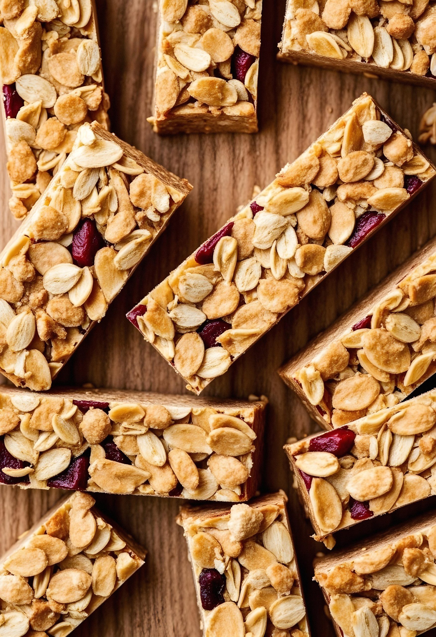 Home granola bars close up